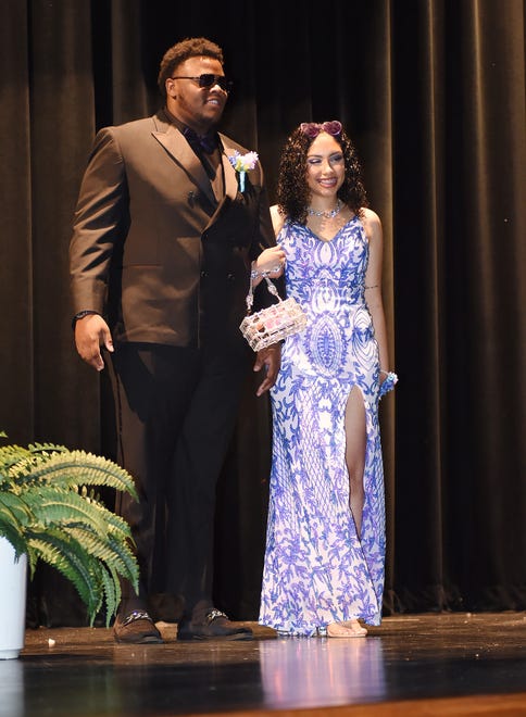 Laurel High School moved its Grand Prom March inside to the High School Auditorium after rain came into the area on Saturday, April 27, in Laurel.